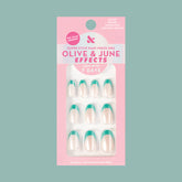 Turquoise Chrome | Short | Round - Tab Press-On